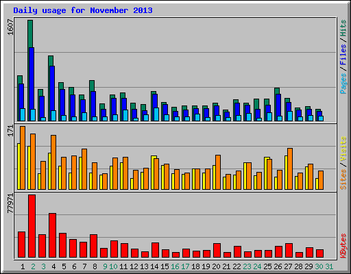 Daily usage for November 2013