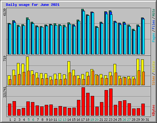 Daily usage for June 2021