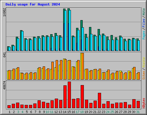 Daily usage for August 2024