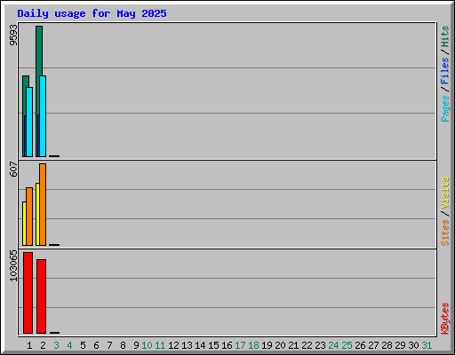 Daily usage for May 2025