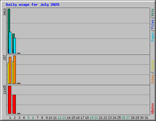 Daily usage for July 2025