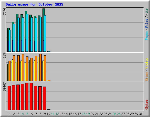 Daily usage for October 2025