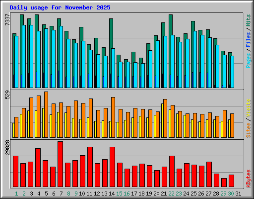 Daily usage for November 2025