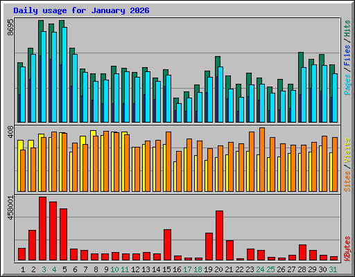 Daily usage for January 2026