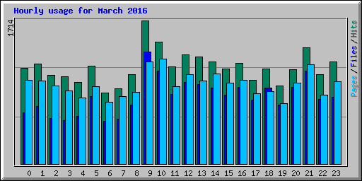 Hourly usage for March 2016