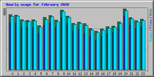 Hourly usage for February 2020