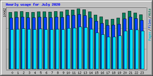 Hourly usage for July 2020