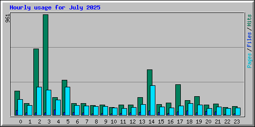 Hourly usage for July 2025